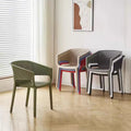 Lumina Leaf Modern Plastic Dining Chair with Armrests